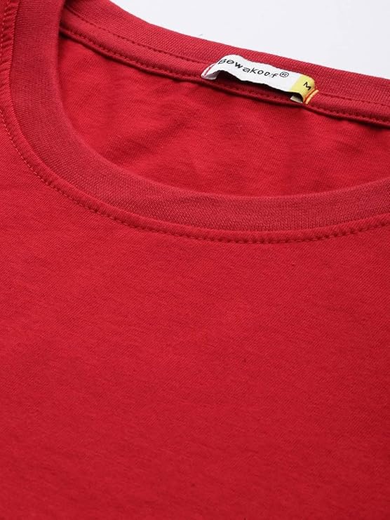 Bewakoof Men's Regular Fit T-Shirt (Red, S)